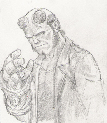 Hellboy sketch by zakuman