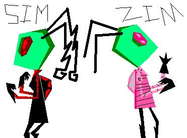 Zim &Sim in color by zamnza