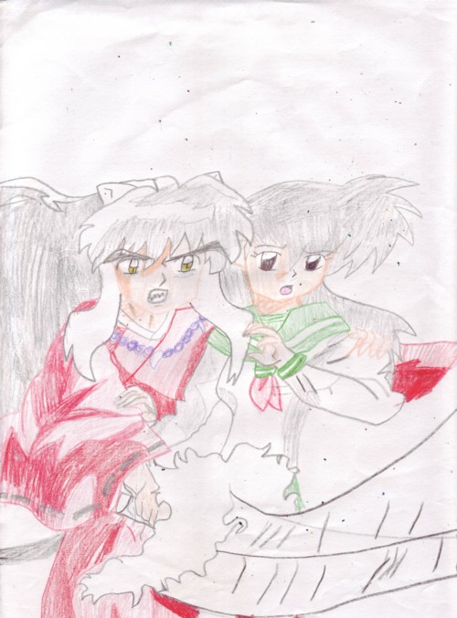 inuyasha and...and.....kagome *scary music* by zelda41