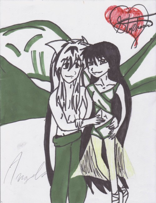 Inuyasha and Kikyo as angels by zelda41