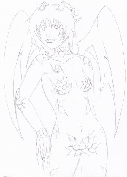 Koyuki-Dragon form Sketch by zelosgirl120