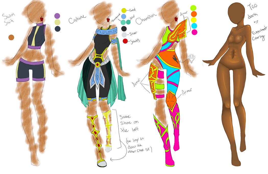 Alaina - 3 outfit designs by zelosgirl120