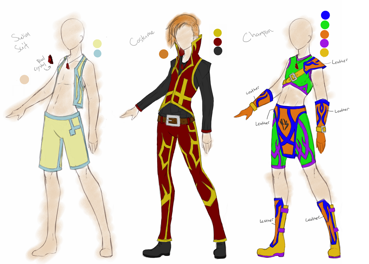 Haruki - 3 outfit designs by zelosgirl120