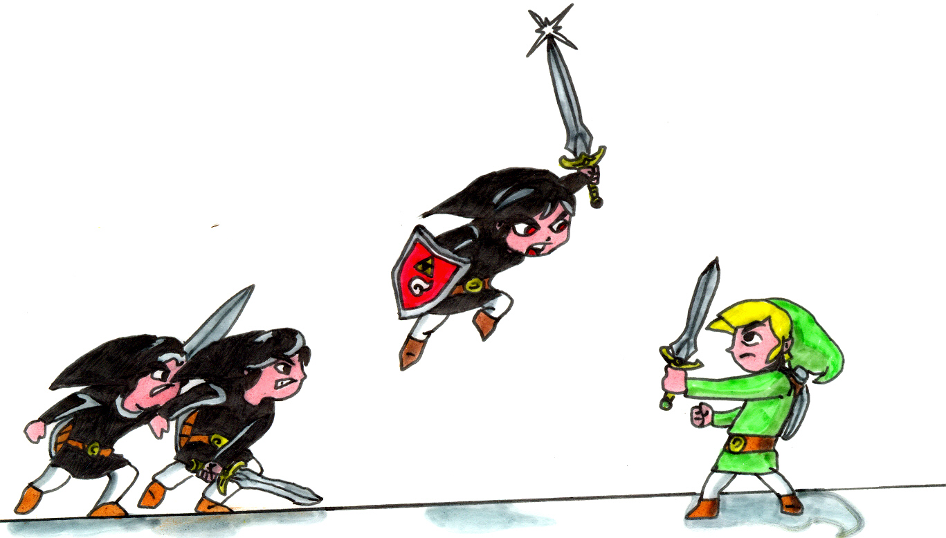 Link vs Dark Link by zombie_monkey