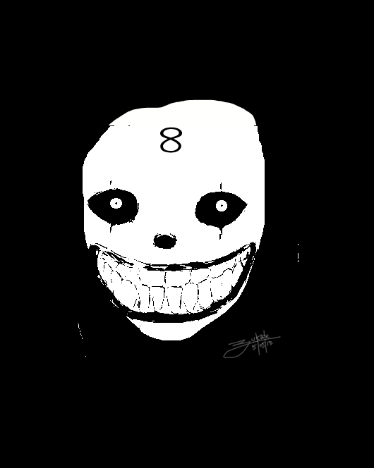 Creepy Clown (Black and White) by zukate08